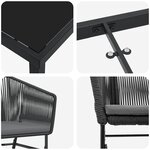 vidaXL Ensemble de salle à manger pour jardin 9 Pièces Noir Poly rotin