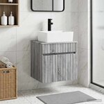 vidaXL Meuble de lavabo mural Sonoma gris 49 x 41 x 63 cm