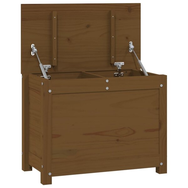vidaXL Boîte de rangement Marron miel 60x32x45 5 cm Bois massif de pin