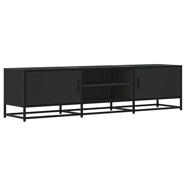 vidaXL Meuble TV noir 160x35x41 cm bois d'ingénierie et métal