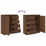 vidaXL Buffet avec tiroirs chêne brun 71x35x84 cm bois d'ingénierie