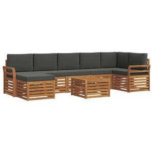 vidaXL Ensemble de canapés d'extérieur 8 pc Naturel et Anthracite