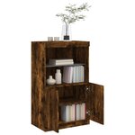 vidaXL Buffet avec lumières LED chêne fumé 60 5x37x100 cm