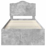 vidaXL Cadre de lit avec tête de lit Gris Béton 75 x 190 cm Pin massif