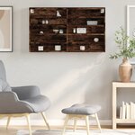vidaXL Armoire à vitrine chêne fumé 100x15x58 cm bois d'ingénierie