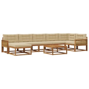 vidaXL Ensemble de canapés d'extérieur 8 Pièces Naturel et Beige