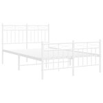 vidaXL Cadre de lit métal sans matelas et pied de lit blanc 120x200 cm