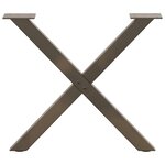 vidaXL Pieds de table basse en forme de X  2 pièces  acier naturel  60 x (42-43) cm