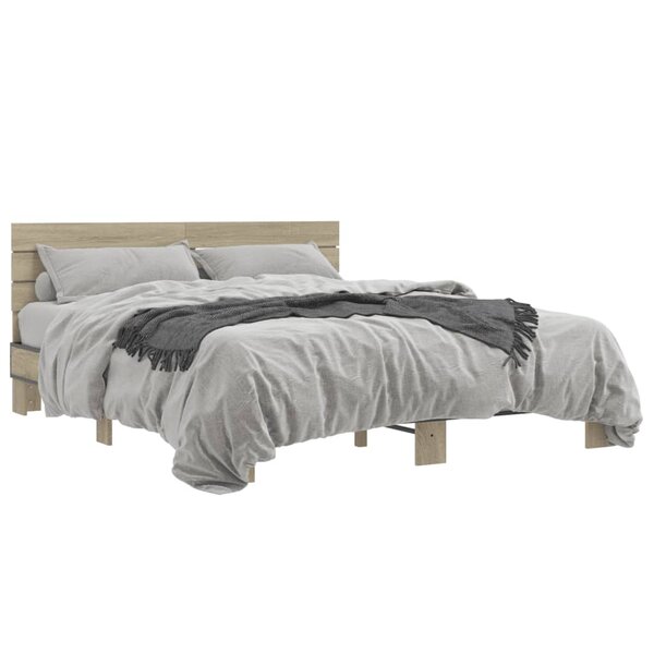 vidaXL Cadre de lit sans matelas chêne sonoma 150x200 cm
