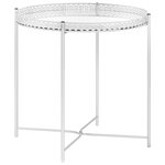 vidaXL Table d'appoint Argenté 40x40x41 cm Verre