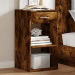 vidaXL Tables de chevet 2 Pièces chêne fumé 35x34x65 cm bois ingénierie