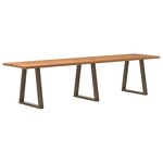 vidaXL Table à manger avec bord naturel 320x80x74 cm bois massif chêne