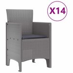 vidaXL Ensemble de salle à manger pour jardin 15 Pièces Gris clair