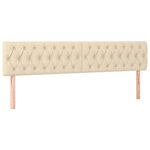vidaXL Sommier à lattes de lit et matelas et LED Crème 200x200cm Tissu