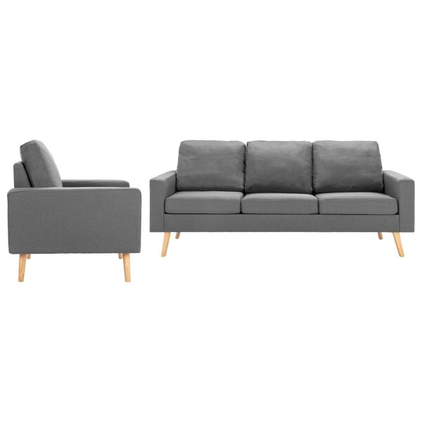 vidaXL Ensemble de canapés 2 Pièces Tissu Gris clair