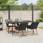vidaXL Ensemble de salle à manger pour jardin 5 Pièces Noir polyrotin