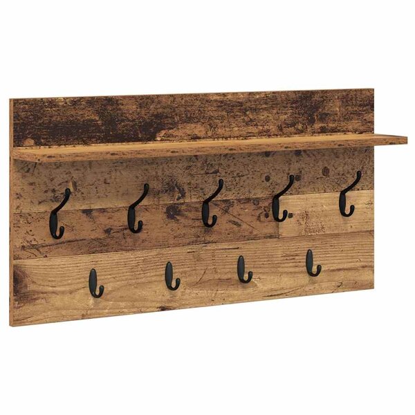 vidaXL Porte-manteau mural avec étagère Bois ancien 80 x 40 x 12 cm