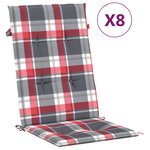 vidaXL Chaises de jardin inclinables et coussins lot de 8 teck solide
