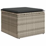 vidaXL Salon de jardin 8 Pièces avec coussins gris clair résine tressée