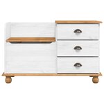 vidaXL Banc de rangement pour l'entrée ASKIM Blanc 100 x 39 x 62 cm