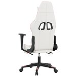vidaXL Chaise de jeu avec repose-pied Blanc et rose Similicuir