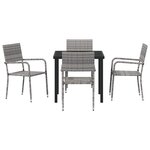 vidaXL Ensemble de salle à manger de jardin 5 pièces gris en poly rotin
