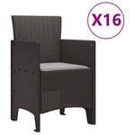 vidaXL Ensemble de salle à manger pour jardin 17 Pièces Marron