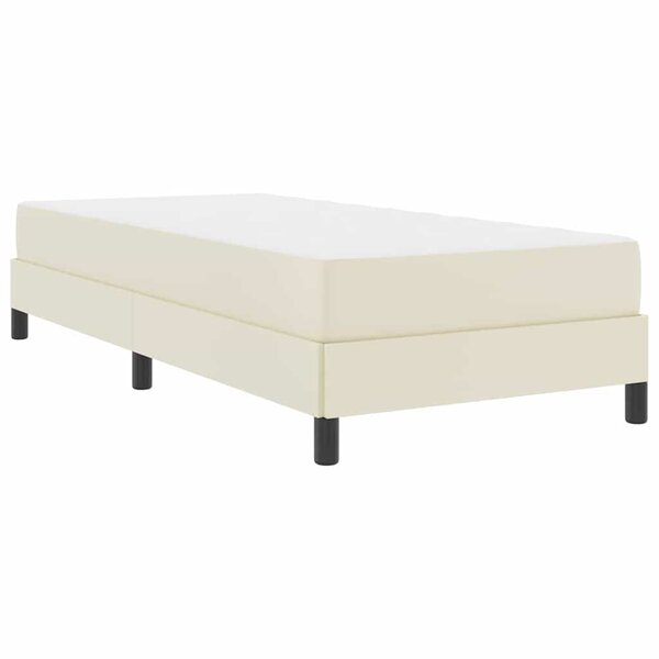 vidaXL Lit avec matelas Crème 90 x 190 cm Faux cuir