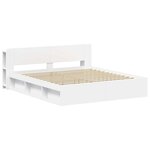 vidaXL Cadre de lit avec rangement avec tête de lit Blanc 180 x 200 cm