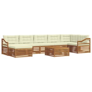 vidaXL Ensemble de canapés d'extérieur 8 pc Naturel et Crème