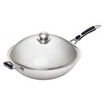 Sauteuse wok inox ø36 cm pour induction iw35 - bartscher -  - acier inoxydable6oui 640x360x220mm