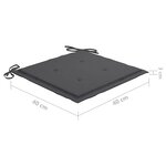 vidaXL Ensemble à manger d'extérieur pliable avec coussin 3 Pièces Teck