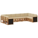 vidaXL Ensemble de canapé d'angle avec coussin 7 Pièces Naturel