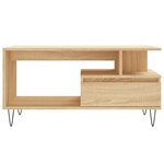 vidaXL Table basse Chêne sonoma 90x49x45 cm Bois d'ingénierie