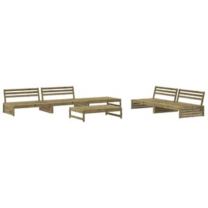 vidaXL Salon de jardin 6 Pièces bois de pin imprégné