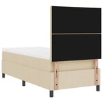 vidaXL Lit à ressorts avec matelas Crème 90 x 190 cm tissu