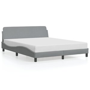 vidaXL Cadre de lit Dover gris clair 160x200 cm tissu