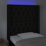 vidaXL Tête de lit à LED Noir 83x16x118/128 cm Tissu