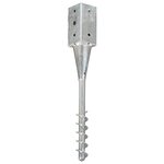 vidaXL Piquets au sol 2 Pièces Argenté 10x10x57 cm Acier galvanisé
