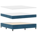 lit box spring vidaXL avec matelas bleu foncé 180x200 cm en velours