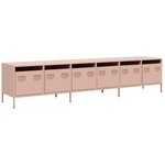 vidaXL Meuble TV rose 202x39x43 5 cm acier laminé à froid