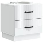 vidaXL Cabinet de chevet avec tiroir 2 Pièces Blanc 43 x 34 5 x 44 5 cm