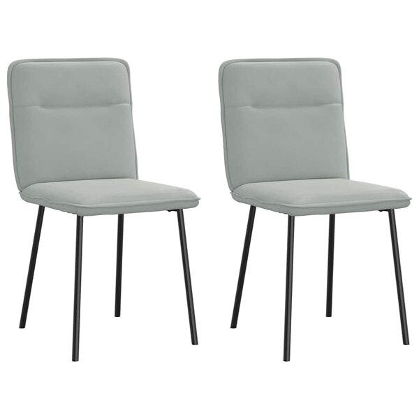 vidaXL Chaises à manger lot de 2 Gris clair Velours