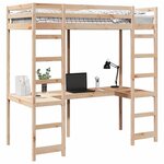 vidaXL Cadre de lit mezzanine Naturel 80 x 200 cm Pin massif
