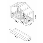 Lit Beau cabane tiroir nat.-blanc + matelas