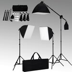 vidaXL Kit de studio photo avec boîtes à lumière et toile de fond