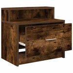 vidaXL Table de chevet avec tiroir chêne fumé 51x31x47 cm