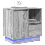 vidaXL Cabinet de chevet avec tiroir 2 Pièces Gris 50 x 34 5 x 50 cm.
