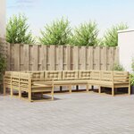vidaXL Ensemble de canapés d'extérieur 9 Pièces Blanc et Beige