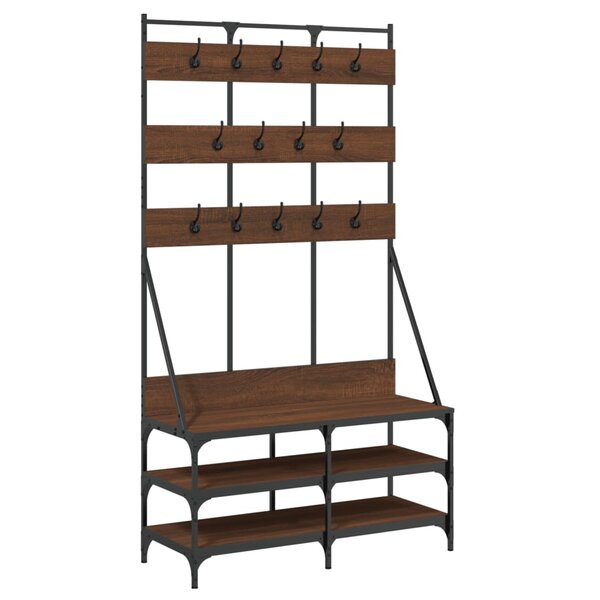 vidaXL Porte-vêtements et rangement des chaussures chêne marron